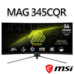 msi微星 MAG 345CQR 34吋 曲面電競螢幕 